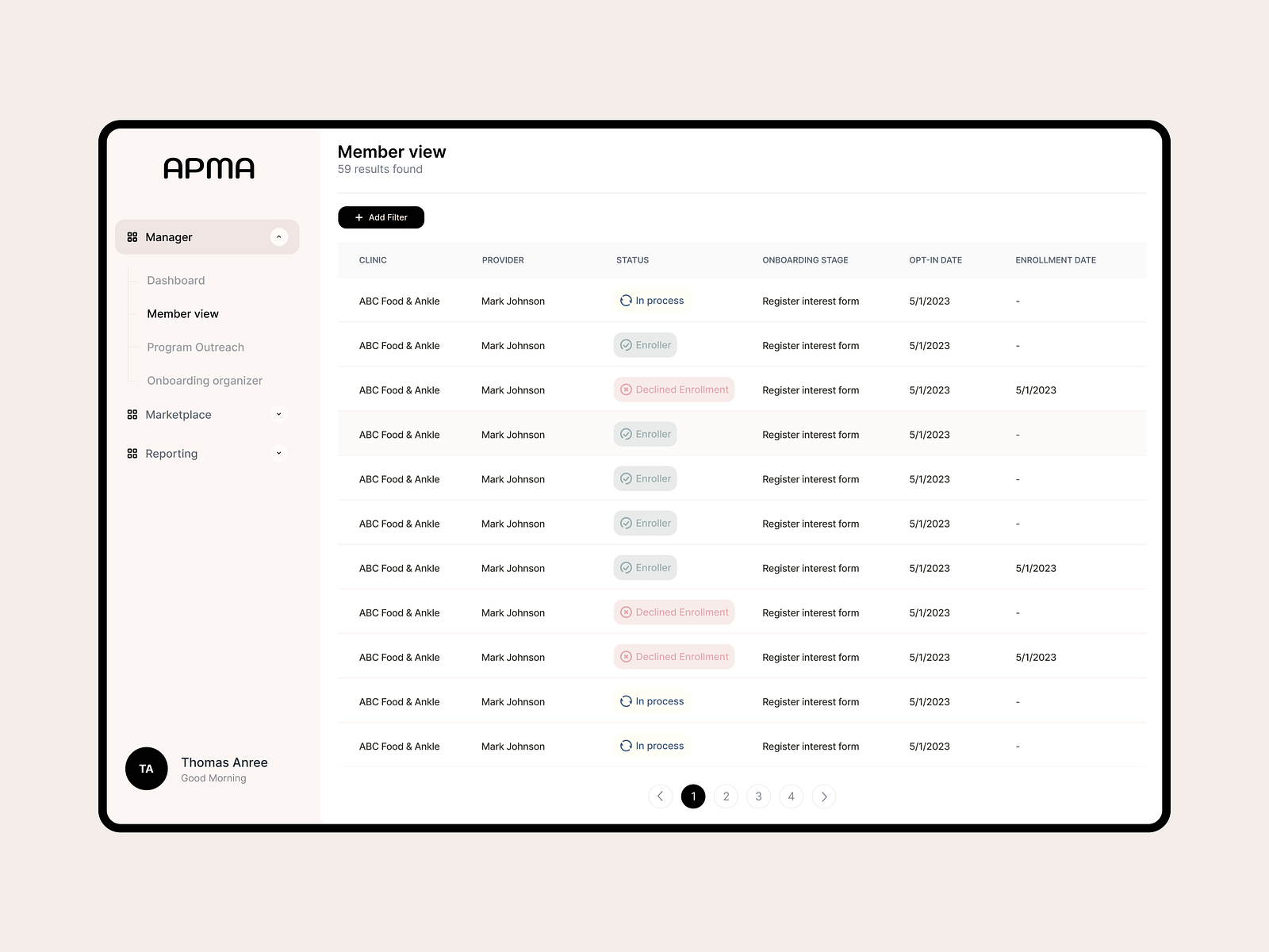 Management portal - Table views by Damith Premakumara on Dribbble