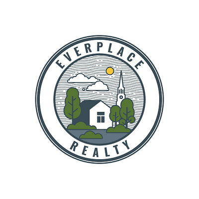 Everplace Realty Logo church steeple house logo real estate