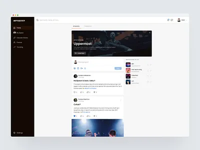 MySpace Redesign app app design app ui design my space myspace product ui redesign ui
