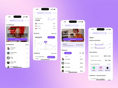 Musicians & Music Distribution Mobile App app design graphic design ux ui