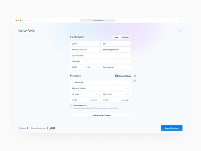 Sale Submission Flow - Insurance Web App (B2B) ai dashboard database enterprise insurance minimal product design saas sales software stepper ux uxui design web app web application