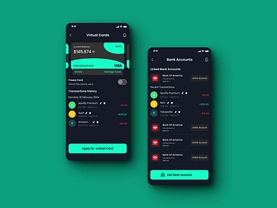 Virtual Wallet App UI UX Design add bank app screen add card screen add virtual card screen app app design design ui ui design ui ux design ux design virtual wallet app
