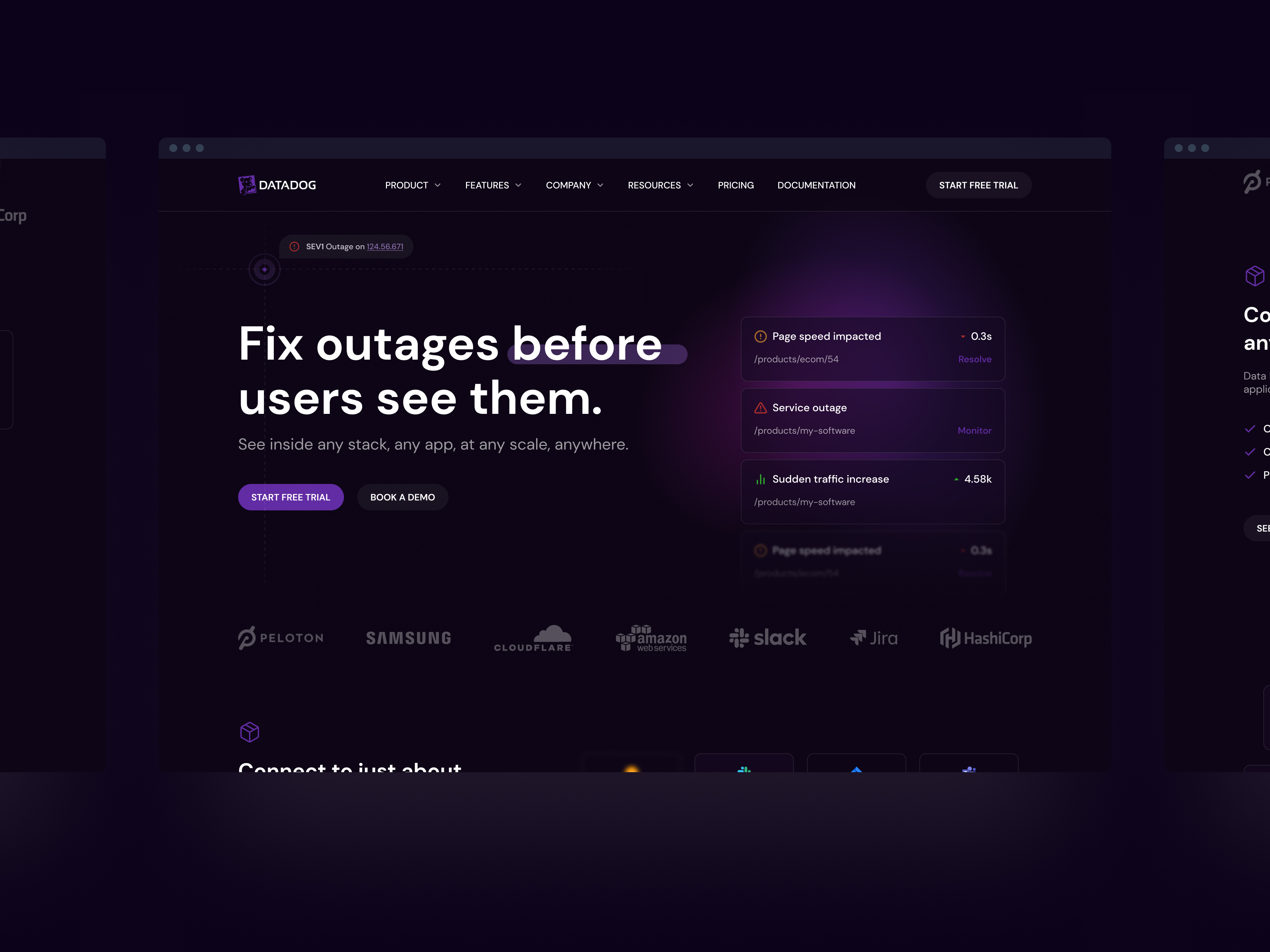 DataDog Marketing Site Redesign app app design app ui data dog datadog design desktop ui product ui redesign ui