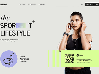 Headphones. Concept Hero Page branding graphic design headphones landing page logo motion graphics sport sportstyle ui ux web design