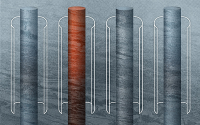 [WIP] One-In-Four Core 3d case casing core drill four geo geology gradient grey halftone line one pillar raster red rock stone texture vector