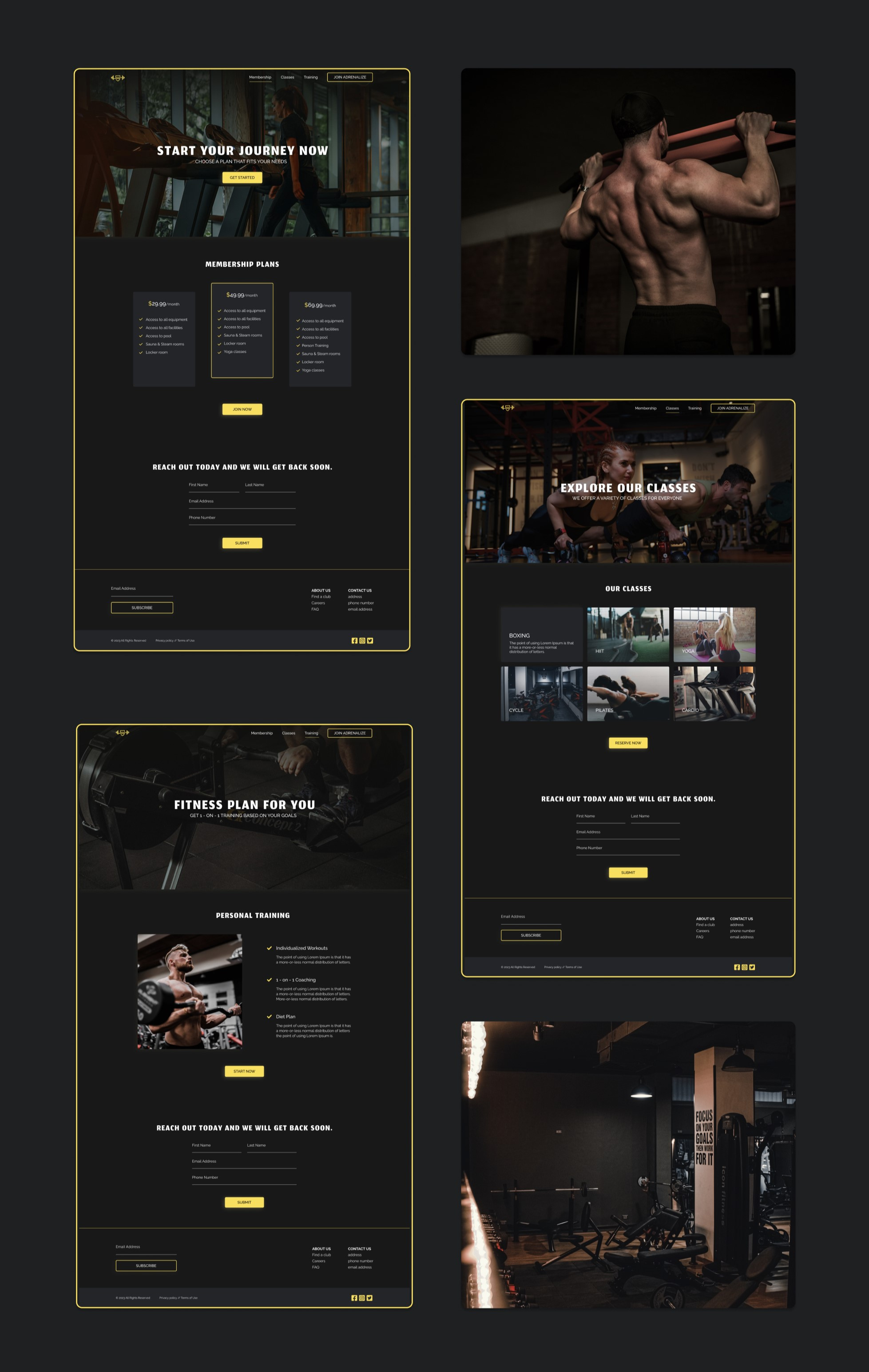 Gym Website Design UI/UX | Adrenalize by Vahe Grigoryan on Dribbble