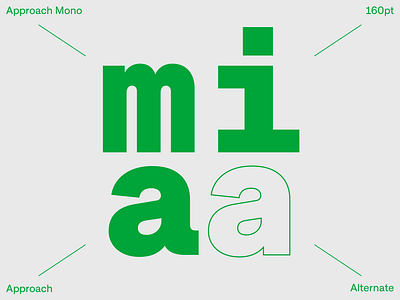 Approach & Approach Mono Typefaces branding font graphic design green logo mono monospace monospaced type typography