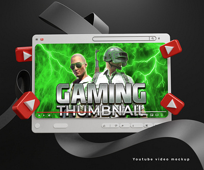 Gaming Youtube Thumbnail Design 3d abstract animation branding design graphic design illustration logo minimal modern motion graphics thumbnail trend ui vector video youtube