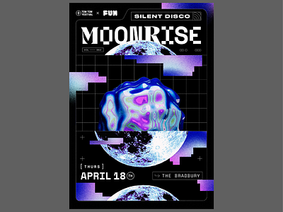 Moonrise Poster 3d branding collage geometry illustration layout pattern texture type