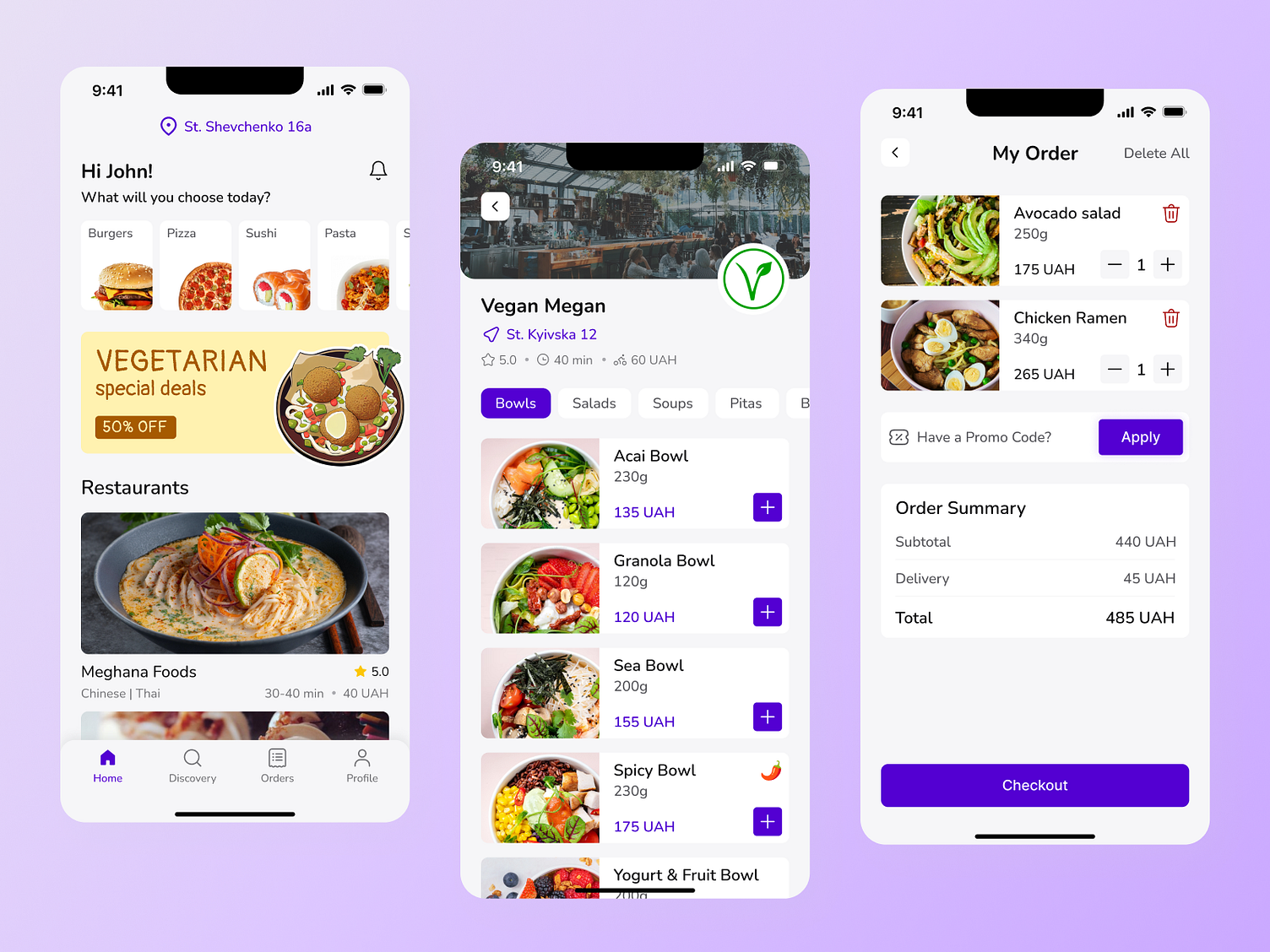 Food Delivery app by Natalia Baklykova on Dribbble