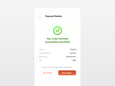 Light Payment Results check checkmark checkout ecommerce figma magicdesigns magicdesigns.co mason masonwellington orange order orders payment payment methods results saas successful ui