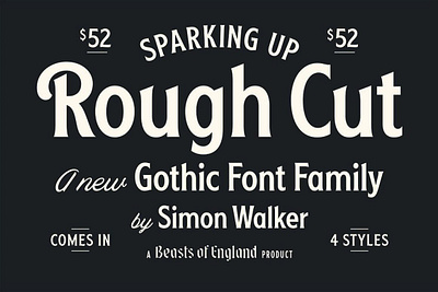 Rough Cut display font ligatures rough cut