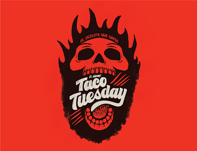 The Screaming Ocie Apparel aztec fajita fire flame flames food foodie mexican quesadilla queso restaurant skull spicy taco tacos tuesday