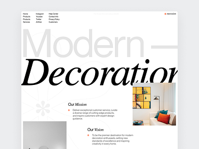 Meesion | Online Decoration Services big bold creative decoration design grid home house landing luxury service ui website
