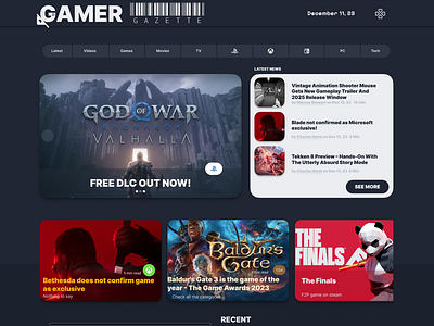 GG news website graphic design ui webdesign