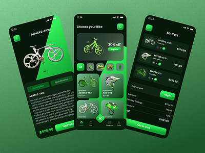 Bicycle E-Commerce mobile App app ui design bicycle e commerce mobile app branding design e commerce app ev vehicle illustration mobile app mobile app design mobile ui design ui web ui web ui design website ui