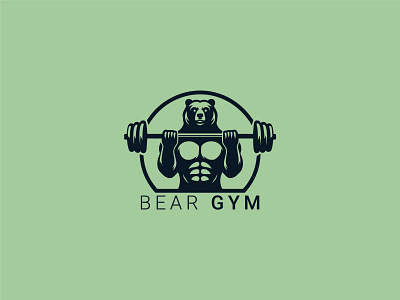 Bear Gym Logo animal barbell bear bear gym bear gym logo bear logo bears bodybuilder bodybuilding grizzly gym gym logo illustration minimal bear minimalist muscles powerpoint strong bear warrior weightlifting