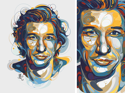 Adam Driver abstract art style colorful fanart illustration line art portrait portrait illustration profile avatar unique vector vectorart