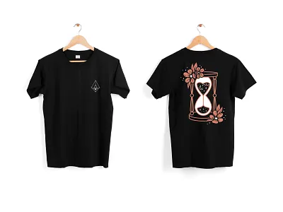 Mystic Hourglass t-shirt blood celestial cycle floral hourglass illustration line art line work menstrual moontime mystic t shirt tee