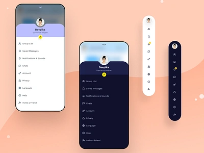 Sidebar navigation / App menu UI ai appbar branding chat ui components contact ui daily ui challenge dailychallenge design icon menubar mobile mobile app mobilemenu shots trendingui ui uiinspirations user profile ux