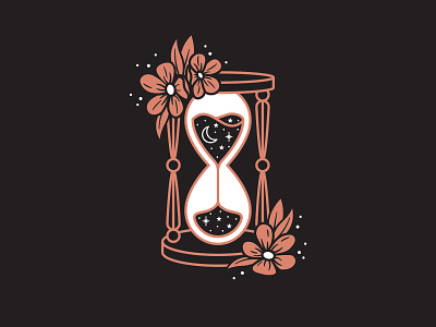 Celestial Cycle Hourglass blood cycle fertility floral hourglass illustration line art line work menstrual cycle merch period screenprint t shirt tee
