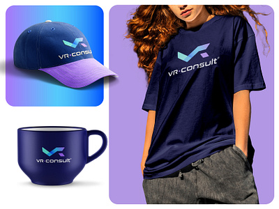 VR Consult Tecnology branding graphic design logo modernlogo tecnology tecnologylogo