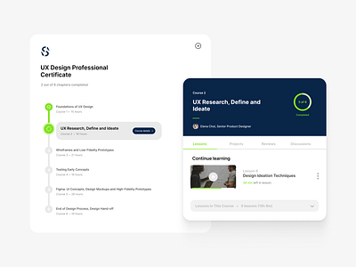 Online Learning: Course Overview (Progress & Course Card) card certificate challenge clean course dailyui dailyuichallenge design education interface learn learning minimalist modern online course product design study ui uidesign ux