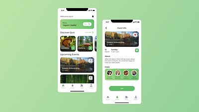 Event UI Design app app design case study component even design event game gamification interactive interactive design mobile design nature ui ui design urban user interface ux ux design uxui visual design