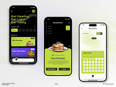 BURN - Diet Fitness Tracking App app graphic design ui ux