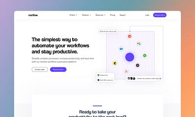 Workflow Automation Landing Page automation design landingpage saas ui uidesign website design