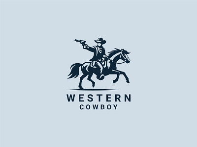 Western Cowboy Logo american authentc cowboy cowboy logo gun logo gun men gunmen gunpoint horse men illustration powerpoint rider shooter vintage warrior west western western cowboy western cowboy logo wild west