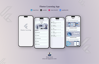 Flutter Learning App app design design figma flutter basics flutter learning learning app ui uiux design ux