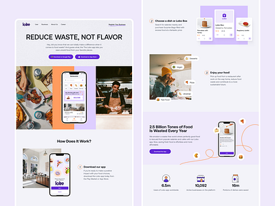 Lobo, Food Zero-Waste Web Design app branding delivery delivery app food graphic design mobile app ui ux website website design zero waste