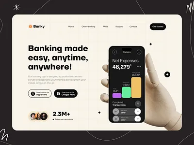 Bank & Finance Landing Page adobexd app landing page bank banking clean crypto design finance fintech landing page mobile app modern money new popular send money ui ui ux wallet