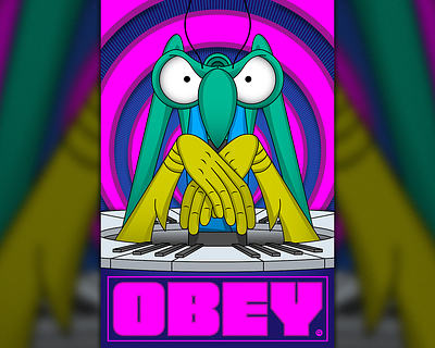 "Obey" adult swim cartoon network design graphic graphic design illustration poster space ghost space ghost coast to coast vector zorak