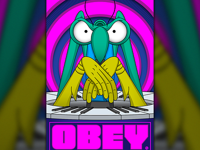 "Obey" adult swim cartoon network design graphic graphic design illustration poster space ghost space ghost coast to coast vector zorak