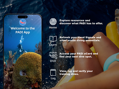 PADI - Mobile APP learning experience mobile app padi product design ux visual design