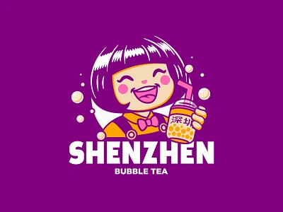 Shenzhen Bubble Tea 30daychallenge branding bubble tea cartoon challenge design graphic design illustration logo logocore logotype mascot personal portfolio street streetfood tea typography vector visual identity