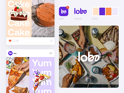 Lobo, Food Zero-Waste Visual Identity app brand branding brandmark colors delivery design food graphic design identity illustration logo mobile app p2p social media vector visual identity