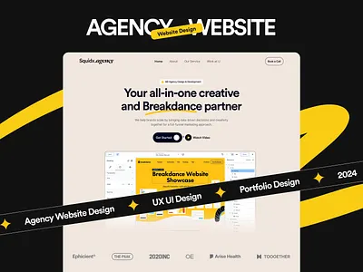 •Breakdance Agency Website template + Case study (free download) agency app ui behance case study free download free template landing page minimal mobile app portfolio saber saber ali ui website