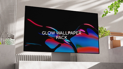 Glow wallpaper pack 2d 3d abstract animated background blender branding dark design file forms glass glow gradient lighting mockup modern shape ui wallpaper