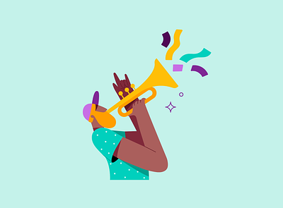 Winningtemp - celebration adobe illustrator branding celebration character character design character illustration illustration music illustration saxohphone trombone vector illustration