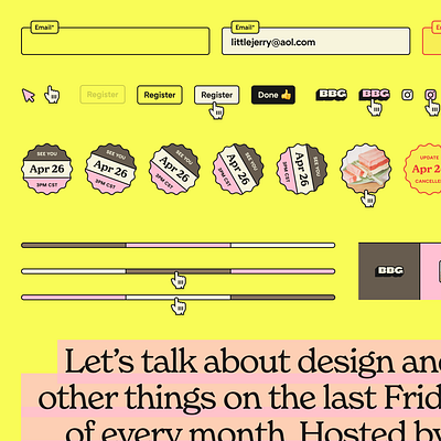 Neapolitan buttons components cursor figma graphic design hoverstate ice cream interactive responsive style styles stylesheet ui web design yellow