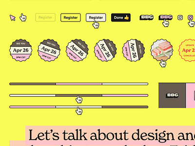 Neapolitan buttons components cursor figma graphic design hoverstate ice cream interactive responsive style styles stylesheet ui web design yellow