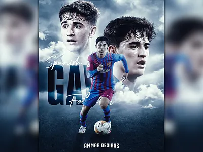 GAVI SPORTS POSTER DESIGN branding design flyer design football football design football poster gavi graphic design illustration logo messi motion graphics poster poster design soccer sports sports flyer sports graphics sports poster ui