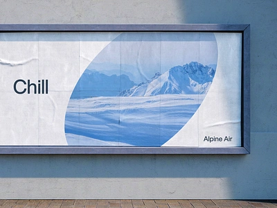 chill advertisement billboard branding chill cold cool graphic design ice mockup out of home photoshop poster signage snow