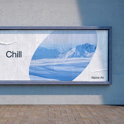 chill advertisement billboard branding chill cold cool graphic design ice mockup out of home photoshop poster signage snow