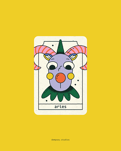 Zodiac card: Aries adobe illustrator aries art design designer digital art illustration illustrator zodiac