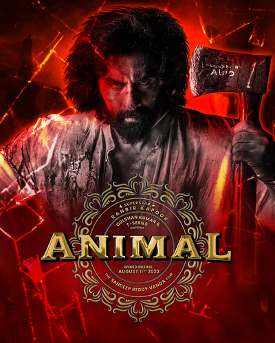 Animal Fanmade Poster Design animal animal poster artwork bollywood fantasy movie poster photoshop poster design