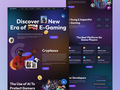 Cryptexxx NFT Gaming Landing Page branding figma graphic design landing page logo ui ux